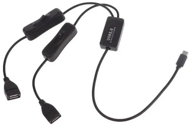 Main image of USB 3.1 Type-C OTG HUB Cable 2 in 1 USB C 3.1 Male to Female Plug Cable Hub Type-C to Double USB 2.0 converter cable