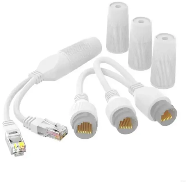 Alt view image 5 of 7 - Waterproof Upgraded POE Splitter 2-in-1 Network Cabling Connector Three-way Connector Suitable for Security Camera install