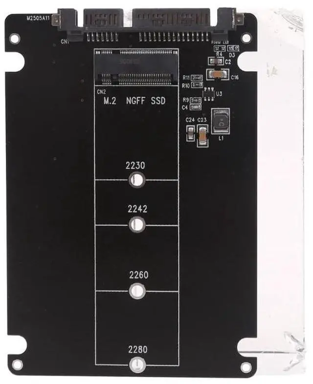 Alt view image 6 of 7 - SATA3.0 6Gbps M.2 NGFF SSD To SATA3 Adapter Card M2 NGFF SSD To SATA3.0 External Hard Drive Box Hard Disk Adapter Board