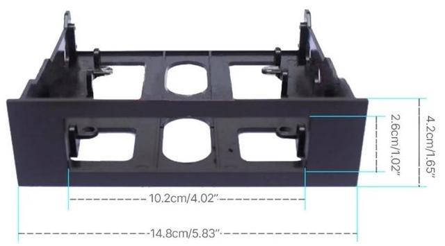 Alt view image 4 of 4 - 3.5'' to 5.25'' Hard Disk Drive Bracket Computer Case Adapter Kit Mounting Bracket For Front Panel Hub Card Reader Controller
