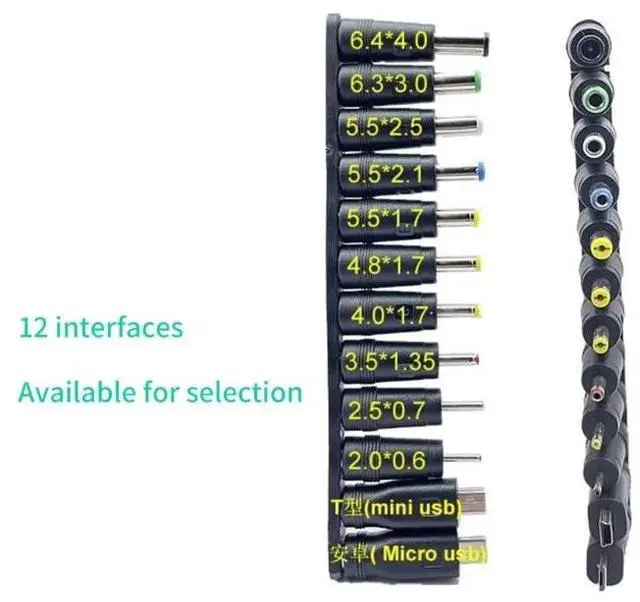 Alt view image 3 of 4 - Universal USB to 5V DC Power Cord Charging Cable 5.5x2.1mm Jack With 12 Interchangeable Plug Adapter Mini Micro USB