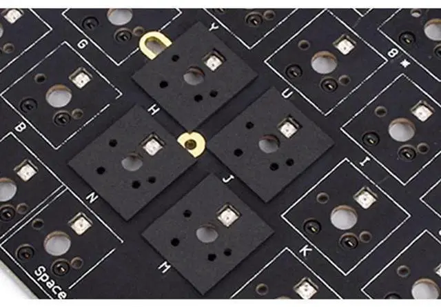 Alt view image 4 of 4 - 120pcs/pack Mechanical Keyboard PORON Foam Material Switch Sticker Film Shaft Gasket Sticker Shaft Buffer Pad Hot Plug