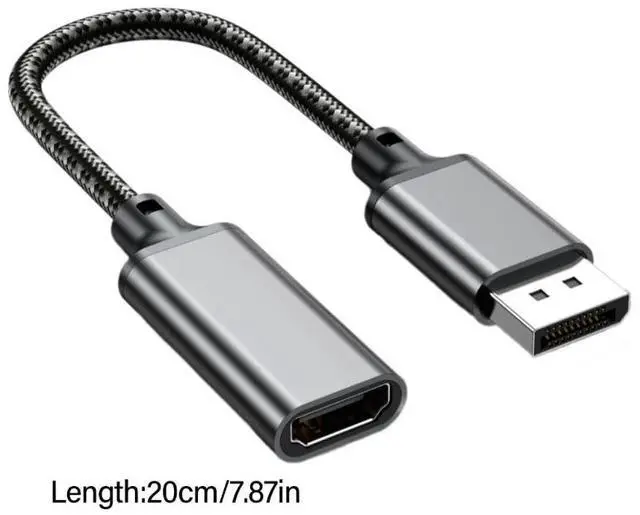 Alt view image 4 of 4 - Displayport to HDMI-compatible Adapter 4K 8K DP Male to HDMI-compatible Female Adapters Display Port Converter for