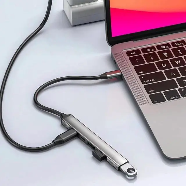 Alt view image 4 of 4 - USB Hub 5 in 1 Type C Hub with Type C Ports and USB 2.0 Port for Home Office Laptops Desktops Multifunctional Expansion Adapter