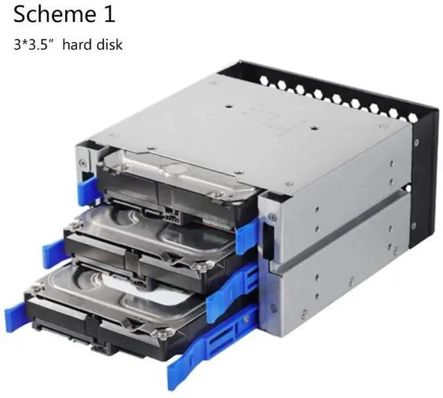 Alt view image 3 of 4 - 3.5 To 5.25 Three-Disc Hard Drive Cages 2 Chassis Drives In The Chassis Hard Drive Box Computer Storage Expansion