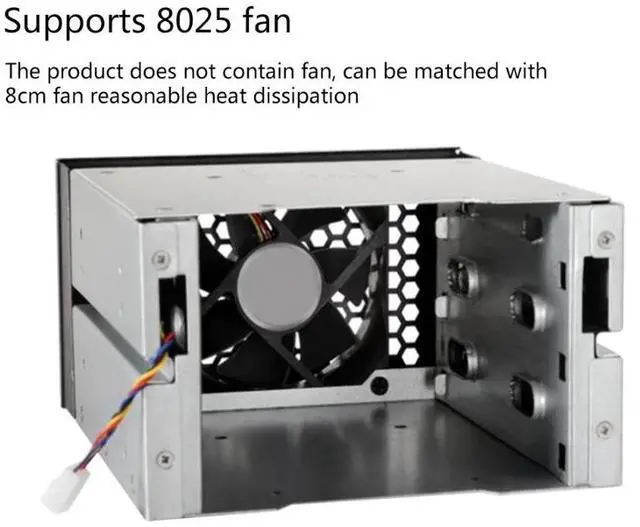 Alt view image 4 of 4 - 3.5 To 5.25 Three-Disc Hard Drive Cages 2 Chassis Drives In The Chassis Hard Drive Box Computer Storage Expansion