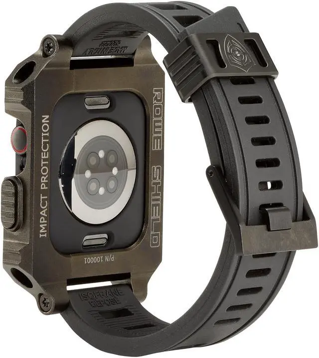 Alt view image 4 of 6 - Rowe Tactical - Rowe Shield Apple Watch Case for Series 7/8, Size 45mm with ISOFrane Band - CNC Machined Aerospace Aluminum 6061-T651, PVD Black