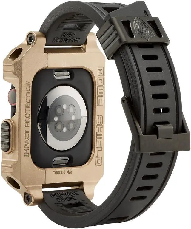 Alt view image 4 of 6 - Rowe Tactical - Rowe Shield Apple Watch Case for Series 7/8, Size 45mm with ISOFrane Band - CNC Machined Aerospace Aluminum 6061-T651, PVD Bronze (FDE)