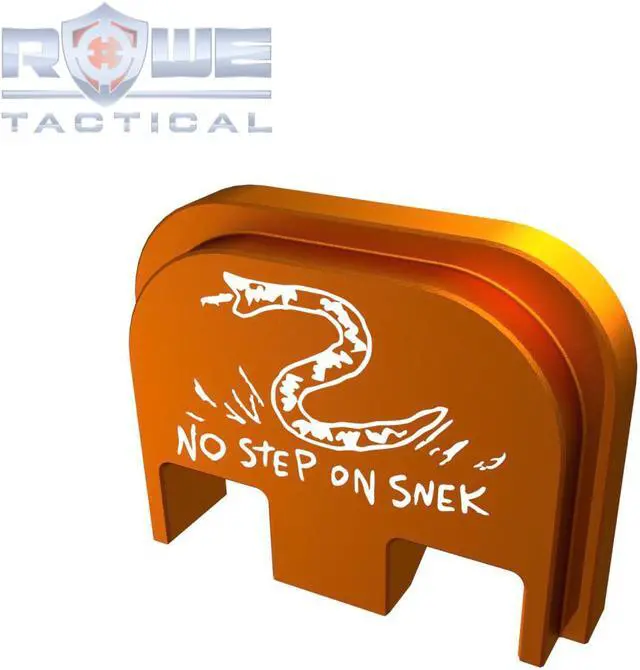 Alt view image 2 of 4 - Rowe Tactical Rear Slide Cover Plate for Glock Gen 1-5 - Copper No Step On Snek - for Glock G17 G19 G21 G22 G23 G24 G26 G27 G29 G30 G31 G32 G33 G34 G35 G36 G37 G38 G39 G40 G41 G45
