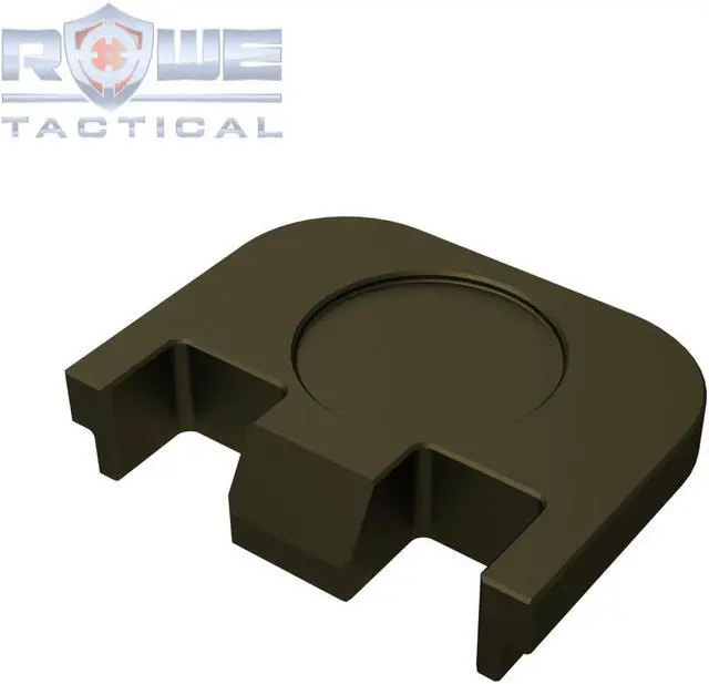 Alt view image 3 of 4 - Rowe Tactical Rear Slide Cover Plate for Glock Gen 1-5 - Olive Drab No Step On Snek - for Glock G17 G19 G21 G22 G23 G24 G26 G27 G29 G30 G31 G32 G33 G34 G35 G36 G37 G38 G39 G40 G41 G45