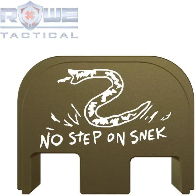 Main image of Rowe Tactical Rear Slide Cover Plate for Glock Gen 1-5 - Olive Drab No Step On Snek - for Glock G17 G19 G21 G22 G23 G24 G26 G27 G29 G30 G31 G32 G33 G34 G35 G36 G37 G38 G39 G40 G41 G45