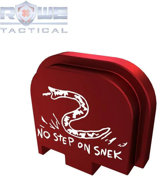 Alt view image 2 of 4 - Rowe Tactical Rear Slide Cover Plate for Glock  G43 G43x G48 - Red - No Step On Snek