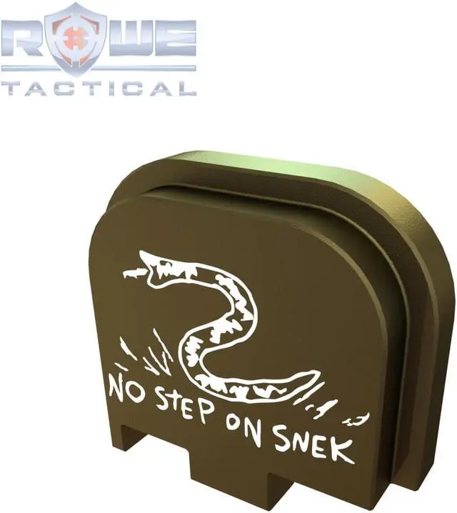 Alt view image 2 of 4 - Rowe Tactical Rear Slide Cover Plate for Glock  G43 G43x G48 - Olive Drab - No Step On Snek