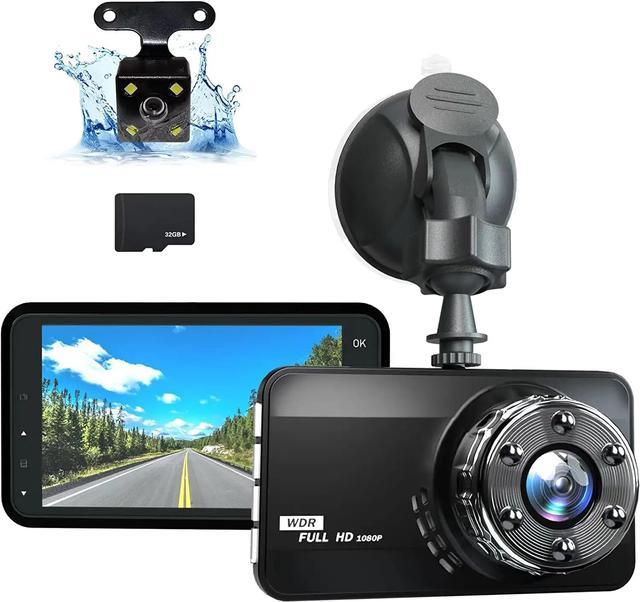 Ajvvf Dash Front and Rear,Dashcam for Cars Front Full HD 170°Wide Angle Dashboard Cameras with Night Vision WDR G-Sensor Parking Monitor Loop Recording Motion Detection with 32GB Car Onboard Camera