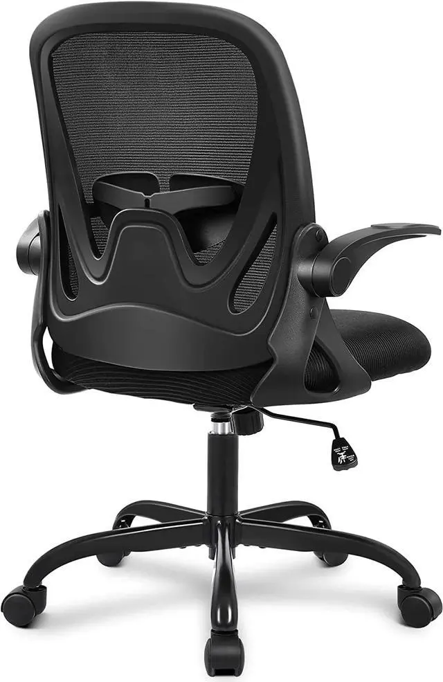 Main image of Office Ergonomic Desk Chair with Adjustable Lumbar Support and Height, Swivel Breathable Mesh Computer Chair with Flip up Armrests for Conference Room (Black)
