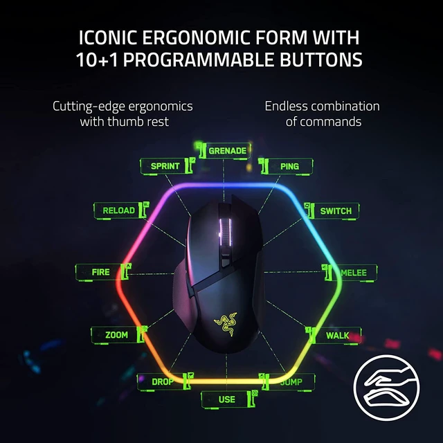 Alt view image 4 of 6 - Razer - Basilisk V3 Pro Wireless Optical Gaming Mouse with Chroma RGB Lighting - Black