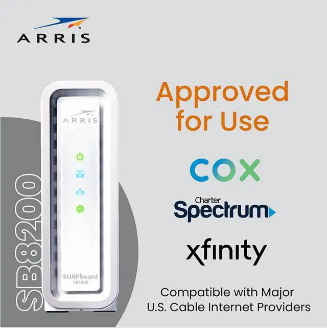 Alt view image 3 of 6 - ARRIS Surfboard | SB8200 DOCSIS 3.1 Modem (1 Gbps Max Speeds) & W121 AX6600 WiFi 6 Mesh Tri-Band Router System Bundle (Coverage up to 5,500 sqft) | 2 Year Warranty | Mesh with Your Cable Internet