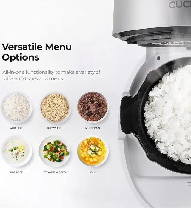 Alt view image 3 of 7 - CUCKOO CRP-MHTR0309F 3-Cup (Uncooked) / 6-Cup (Cooked) Induction Heating Twin Pressure Rice Cooker & Warmer with Nonstick Inner Pot, 15 Menu Modes, 3 Voice Guide, Auto Clean (White)