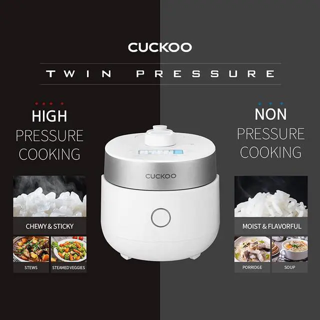 Alt view image 5 of 7 - CUCKOO CRP-MHTR0309F 3-Cup (Uncooked) / 6-Cup (Cooked) Induction Heating Twin Pressure Rice Cooker & Warmer with Nonstick Inner Pot, 15 Menu Modes, 3 Voice Guide, Auto Clean (White)