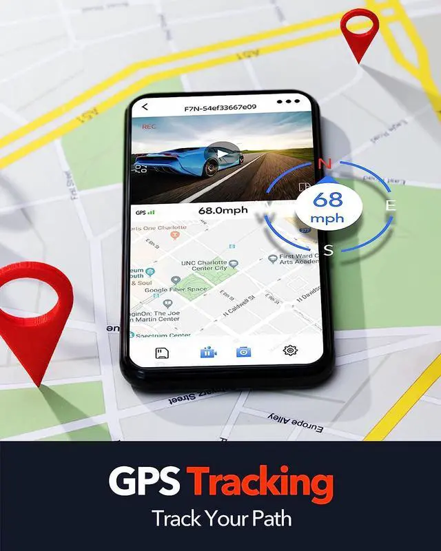 Alt view image 6 of 7 - F7N 4K Dual Dash Cam with 64GB Card, Built-in WiFi GPS Front 4K/2.5K and Rear 1080P Dual Dash Camera for Cars,3.18 inch Display,170 Deg Wide Angle Dashboard Camera Recorder,Support 256GB Max