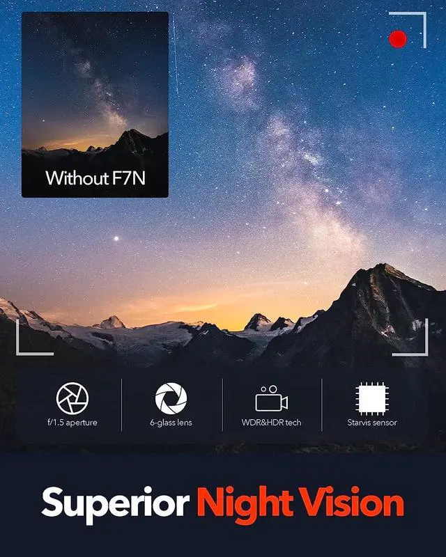 Alt view image 5 of 7 - F7N 4K Dual Dash Cam with 64GB Card, Built-in WiFi GPS Front 4K/2.5K and Rear 1080P Dual Dash Camera for Cars,3.18 inch Display,170 Deg Wide Angle Dashboard Camera Recorder,Support 256GB Max