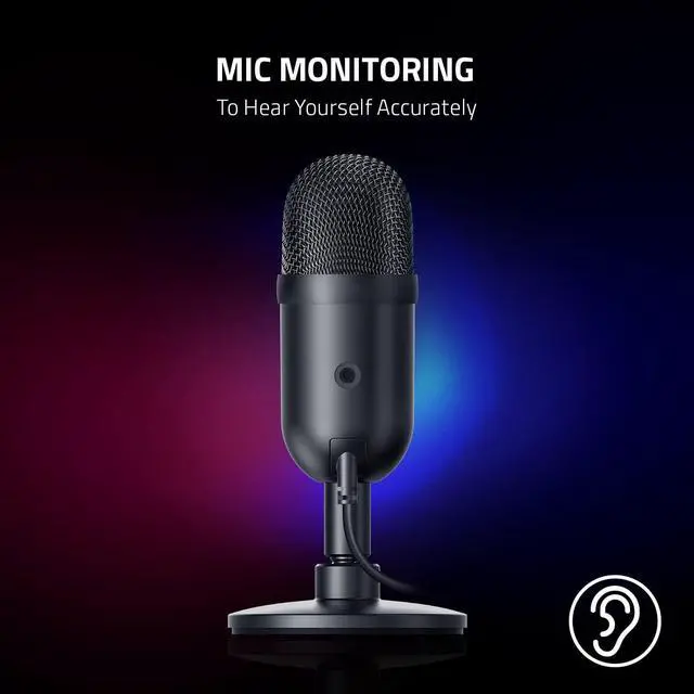 Alt view image 9 of 11 - Razer Seiren V2 X USB Condenser Microphone for Streaming and Gaming on PC: Super cardioid Pickup Pattern - Integrated Digital Limiter - Mic Monitoring and Gain Control - Built-in Shock Absorber