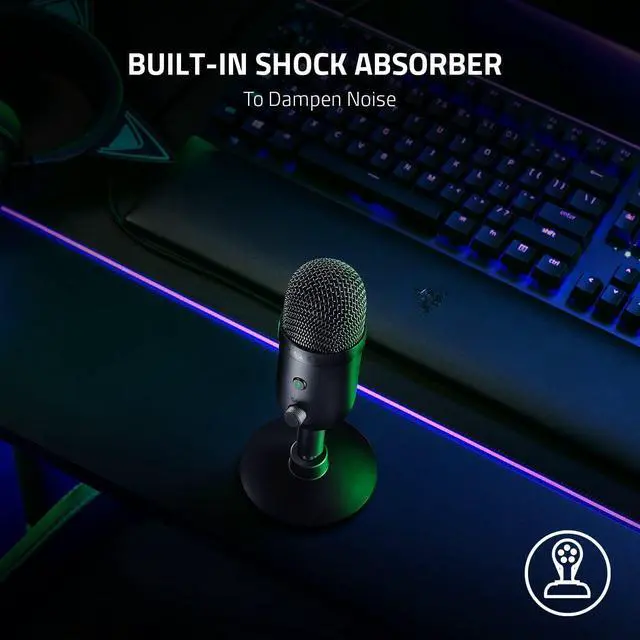 Alt view image 10 of 11 - Razer Seiren V2 X USB Condenser Microphone for Streaming and Gaming on PC: Super cardioid Pickup Pattern - Integrated Digital Limiter - Mic Monitoring and Gain Control - Built-in Shock Absorber