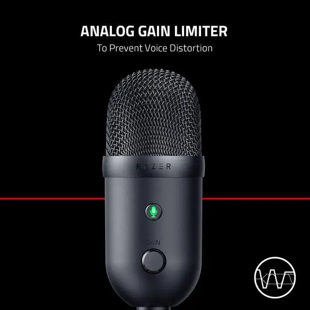 Alt view image 8 of 11 - Razer Seiren V2 X USB Condenser Microphone for Streaming and Gaming on PC: Super cardioid Pickup Pattern - Integrated Digital Limiter - Mic Monitoring and Gain Control - Built-in Shock Absorber