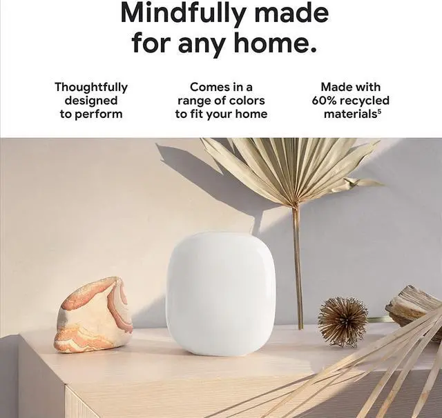 Alt view image 5 of 7 - Google Nest WiFi Pro - Wi-Fi 6E - Reliable Home Wi-Fi System with Fast Speed and Whole Home Coverage - Mesh Wi-Fi Router - 4 Pack - Snow