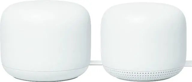 Main image of Google Nest Wifi - AC2200 (2nd Generation) Router and Add On Access Point Mesh Wi-Fi System (2-Pack, Snow)