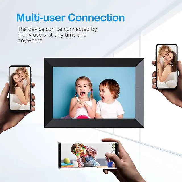 Alt view image 5 of 7 - Digital Photo Frame WiFi 10.1 Inch Frameo Smart Digital Picture Frame with HD IPS Touch Screen, 16GB Storage, Auto-Rotate, Send Photos or Videos via Free App from Anywhere, Black, Welcome to consult