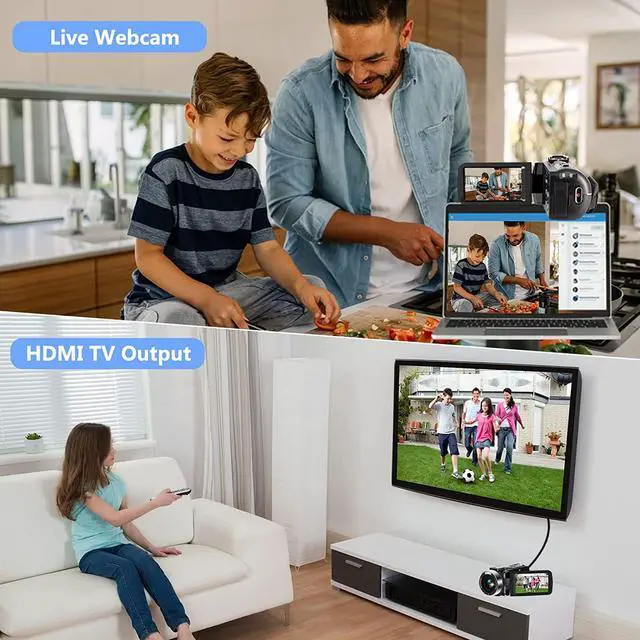 Alt view image 7 of 7 - Video Camera 4k with 3" Touch Screen and 32G Card, WiFi Digital Camera, 18X Digital Zoom, Vlogging Camera for YouTube Video Recording, Kids Video Camera, Remote, Microphone