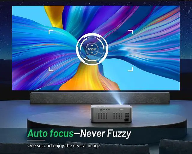 Alt view image 5 of 6 - 4K Support Android TV 10.0 Projector 5G WiFi Bluetooth Native 1080P, CIBEST Full-Sealed Optical Engine Home Movie FHD Projector with Netflix/Prime Video Built-in, 8000+ Apps, Autofocus, Stereo Sound