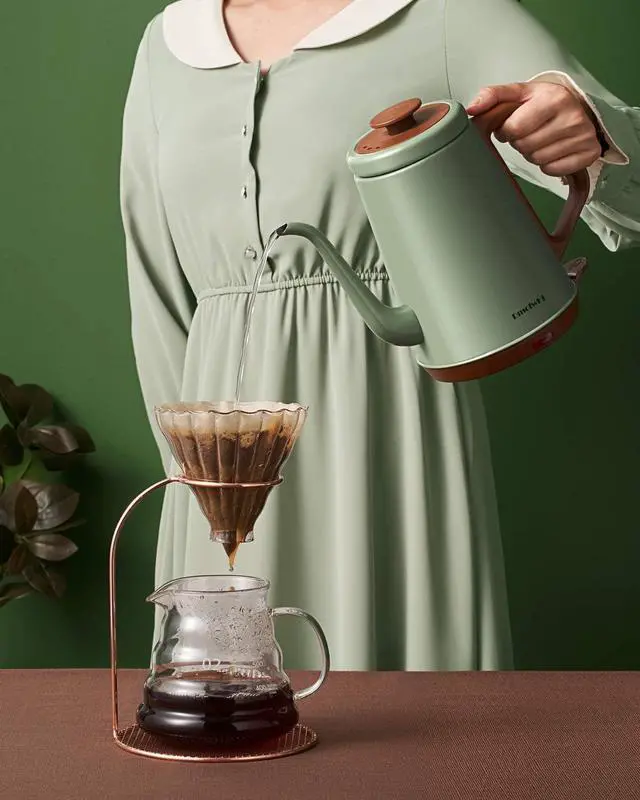 Alt view image 2 of 7 - DmofwHi Gooseneck Electric Kettle(1.0L), 100% Stainless Steel BPA Free Classic Pour Over Coffee Kettle | Tea Kettle - Green