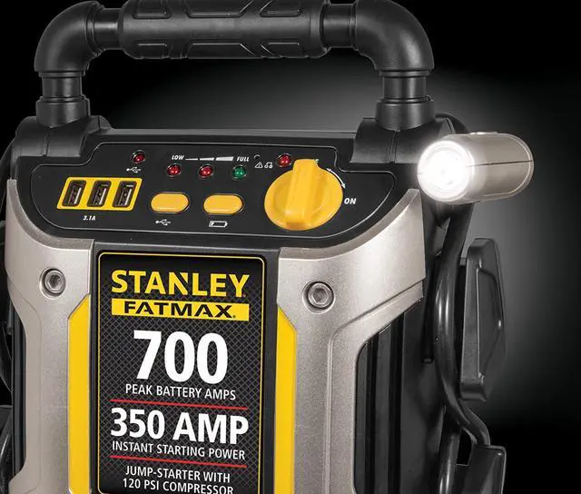 Alt view image 7 of 7 - Stanley J7CS 700 Amp Jump Starter with Compressor