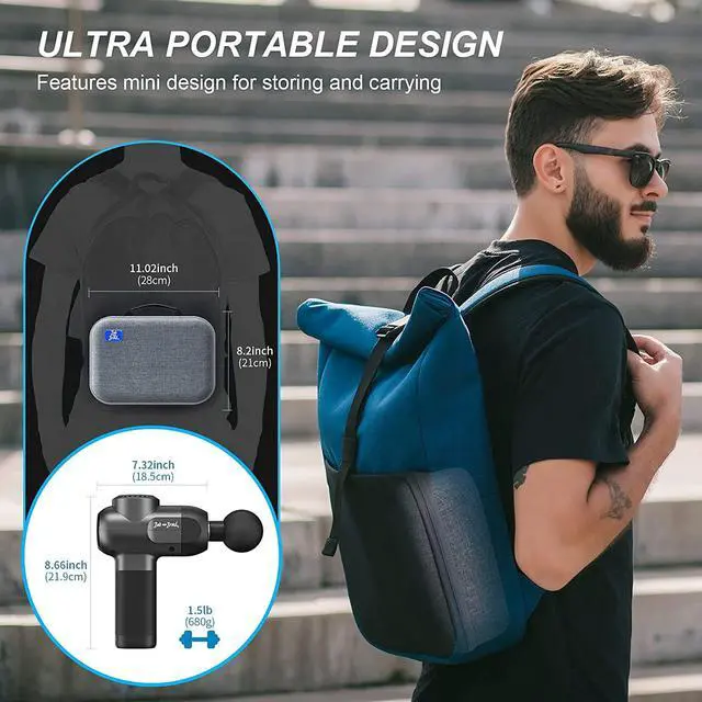 Alt view image 6 of 7 - Bob and Brad Deep Tissue Percussion C2 Massage Gun (from original manufacturer with original package and accessories, providing one year warranty)