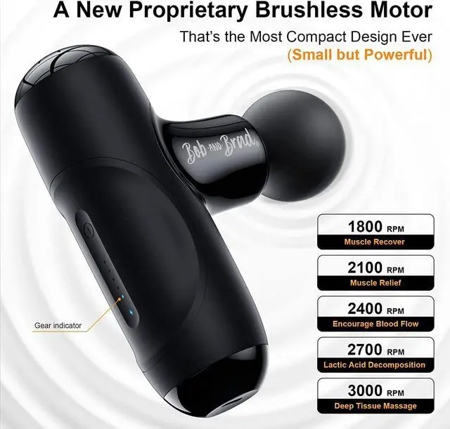 Alt view image 4 of 7 - BOB AND BRAD Q2 Mini Massage Gun Pocket-Sized Deep Tissue Massager Gun Black Health & Personal Care