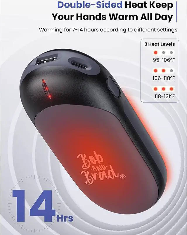 Alt view image 4 of 7 - BOB AND BRAD Rechargeable Hand Warmer, 10000mAh Pocket Power Bank (Brand New)