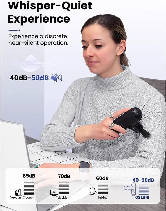 Alt view image 7 of 7 - BOB AND BRAD Q2 Mini Deep Tissue Portable Percussion Muscle Massager Gun (Brand New), Muscle Massage Gun with Carry Case for On The Go Usage