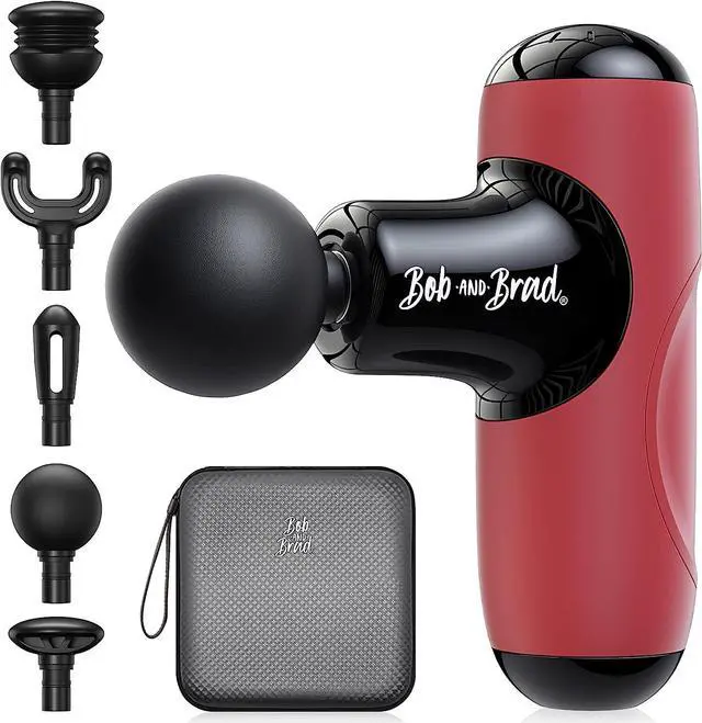 Main image of BOB AND BRAD Q2 Mini Deep Tissue Portable Percussion Muscle Massager Gun (Brand New), Muscle Massage Gun with Carry Case for On The Go Usage Red
