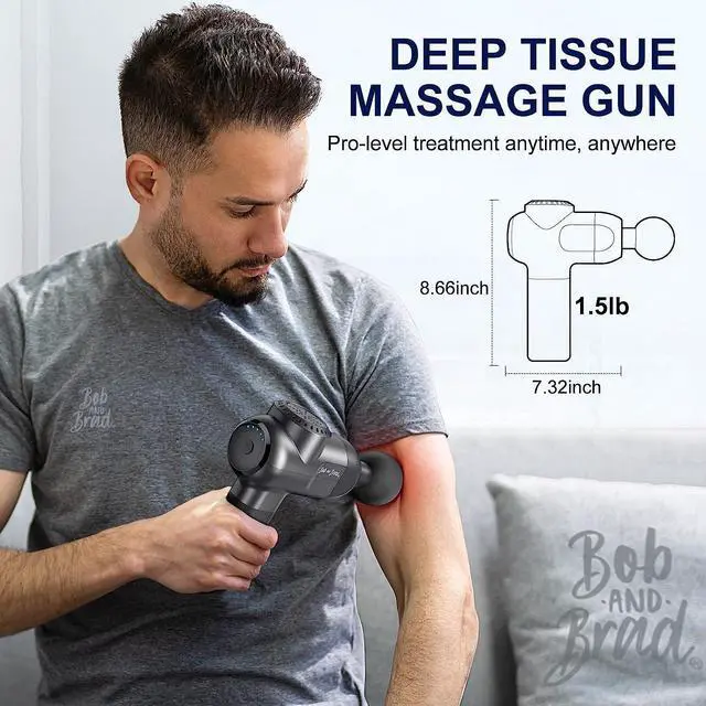 Alt view image 4 of 7 - BOB AND BRAD C2 Massage Gun, Deep Tissue Percussion Massager Gun with 5 Speeds and 5 Heads, Electric Massagers for Professional Athletes Home Gym Workout Recovery Pain Relief (Brand New)