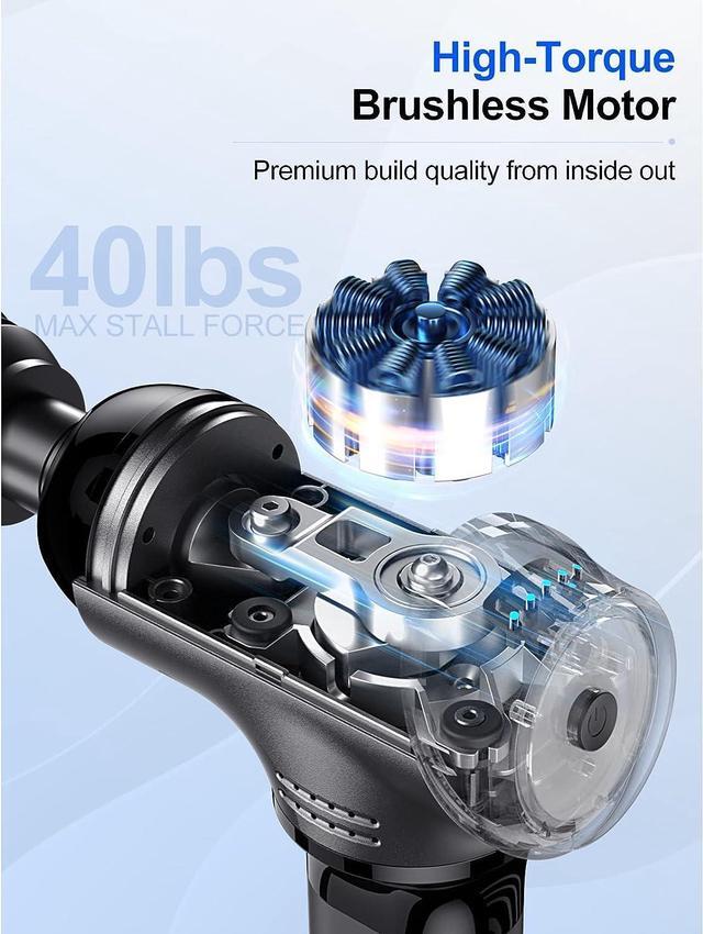 Alt view image 6 of 7 - BOB AND BRAD T2 Massage Gun, Percussion Muscle Massage Gun Deep Tissue with 10MM Amplitude, Handheld Electric Massager for Athletes Pain Relief Therapy and Relaxation (Brand New)
