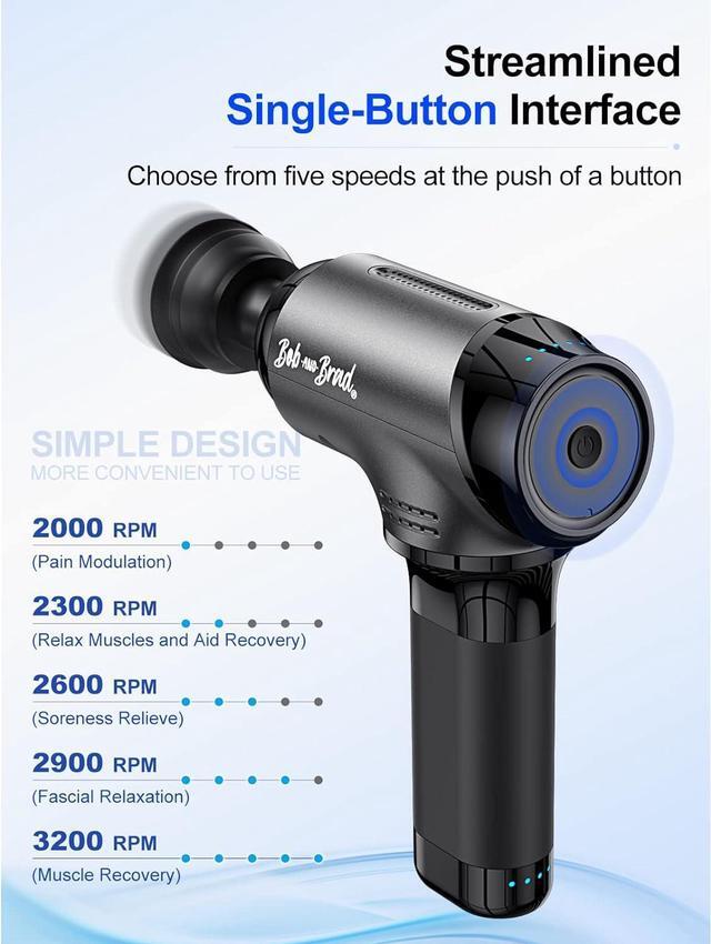 Alt view image 7 of 7 - BOB AND BRAD T2 Massage Gun, Percussion Muscle Massage Gun Deep Tissue with 10MM Amplitude, Handheld Electric Massager for Athletes Pain Relief Therapy and Relaxation (Brand New)