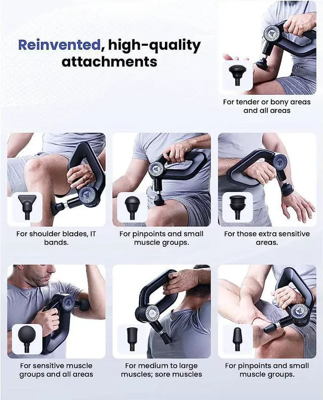Alt view image 5 of 7 - BOB AND BRAD D6 Pro Massage Gun Deep Tissue Percussion with 16mm Amplitude, Professional Electric Handheld Muscle Massager Gun for Athletes Pain Relief with Ultra Quiet Technology (Brand New)