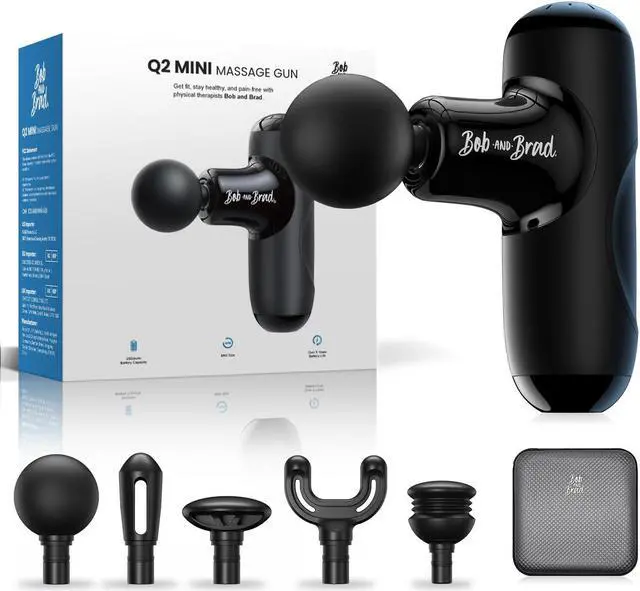 Main image of BOB AND BRAD Q2 Mini Deep Tissue Portable Percussion Muscle Massager Gun (Brand New), Muscle Massage Gun with Carry Case for On The Go Usage