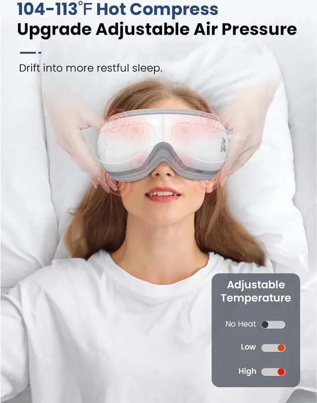 Alt view image 5 of 7 - BOB AND BRAD Smart Eye Massager,Reducing Dry Eyes, Puffy Eyes and Eyestrain - Heated Eye Massager Mask Massage Eyes and Temples for Relaxation - Ideal Gift for Women and Men