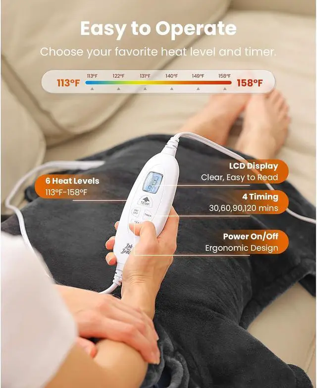 Alt view image 3 of 6 - Bob and Bob Neck And Shoulder Heating Pad Heated Shawl for Shoulder Pain Relief and Relaxation Washable Healthy Care ideal Gift For Mom/Dad Birthday Gift,Mother's Day/Father's Day Gift,Christmas Gifts