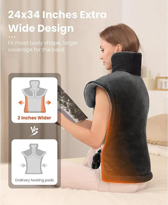 Alt view image 4 of 6 - Bob and Bob Neck And Shoulder Heating Pad Heated Shawl for Shoulder Pain Relief and Relaxation Washable Healthy Care ideal Gift For Mom/Dad Birthday Gift,Mother's Day/Father's Day Gift,Christmas Gifts