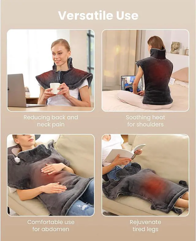 Alt view image 6 of 6 - Bob and Bob Neck And Shoulder Heating Pad Heated Shawl for Shoulder Pain Relief and Relaxation Washable Healthy Care ideal Gift For Mom/Dad Birthday Gift,Mother's Day/Father's Day Gift,Christmas Gifts