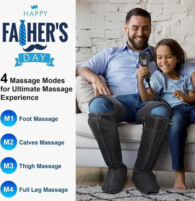 Alt view image 6 of 7 - BOB AND BRAD Foot & Leg Massager with Heat for Circulation Calf, Thigh Relaxation - Bob and Brad Air Compression Massage Boot for Vericose Veins, Muscle Fatigue, Cramps, Swelling.Gifts for Mom, Dad